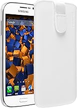mumbi Real Leather Pouch Case with Flap and Pull-Up Strap for Samsung Galaxy Grand Neo Plus