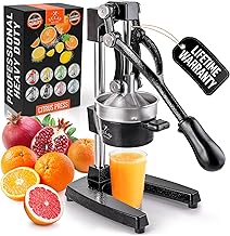 Zulay Kitchen Cast Iron Juicer - Heavy Duty Manual Juicer with Detachable Strainers for Easy Cleaning, Orange Juice Press for Citrus Fruits, Perfect for Bartenders, Juice Lovers & Health Enthusiasts