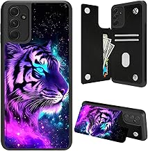 Wallet Case for Samsung Galaxy S25 6.2" with Card Holder and RFID Protection, PU Leather Kickstand Shockproof Protective Cover for Samsung S25,Tiger in Galaxy