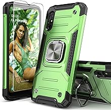 for Galaxy A10E Case with Screen Protector,Shockproof Drop Test Slim Fit Cover with Car Mount Kickstand Lightweight Protective Cover for Galaxy A10E,Green