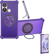 Case Compatible for Ace Mobile Buzz Note 4 Phone Case Cover [with 1* Tempered Glass Screen Protector] Hybrid Case[360°Ring Support, Magnetic] CX-31-ZI