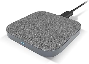 Wireless Charger. Qi-Certified Fast Wireless Charging Pad for 7.5W iPhone Xs Max,XS,XR,X,8,8+ and 10W Galaxy S10+,S10,S10E,S9,Note9 Textured Design (No AC Adapter, 5foot Cable Included)