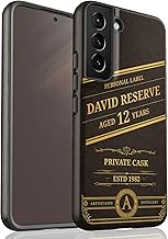 Personalized Vintage Scotch Phone Case, Custom Whiskey Label Heritage Name Case, Compatible with Samsung Galaxy S26 Ultra, S25 Plus, S24, S23, S22, S21, S20