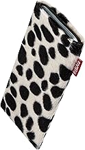 fitBAG Bonga Dalmatian Custom Tailored Sleeve for Samsung Galaxy Grand Neo Plus. Fine Imitation Fur Pouch with Integrated Microfibre Lining for Display Cleaning