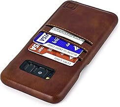 Wallet Case for Samsung Galaxy S8 - Minimalist Vintage Brown Synthetic Leather Card Case,Slim Professional Executive Cover with 2 Card Holder Slots, 1 Cash Pocket, Brown, S8