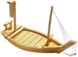 Wooden Japanese Sashimi Sushi Boat Plate Serving Tray With Fishing Net (36" (90cm))