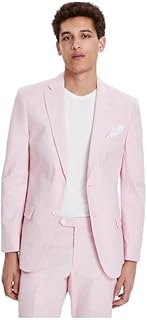 Mens Modern fit Suit Jacket Blazer 44 R Pink Solid Stretch