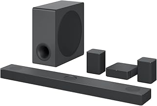 S80QR 5.1.3ch Sound bar with 4ch Rear Speakers, Center Up-Firing, Dolby Atmos DTS:X, Works with Airplay2, Spotify HiFi, Alexa, High-Res Audio, Synergy TV, Meridian