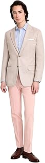 Mens Modern fit Sport Coat Blazer 44 R Beige Solid Stretch