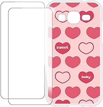 Compatible with Samsung Galaxy Core Prime Case Colorful Custom Cover with 2 Pack Tempered Glass Screen Protectors - Shockproof Scratch-Resistant (Pink Heart)