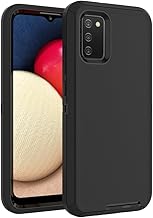 Case for Galaxy A02S, Heavy-Duty Tough Rugged Shockproof Drop Protective Cover Cases for Samsung Galaxy A02S, Black