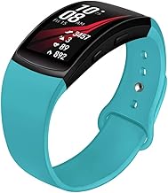 Compatible with Samsung Gear Fit 2 & 2 Pro Soft Silicone Sport Loop Watch Band, Teal, 21mm, Small