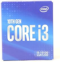 Intel Core i3-10100 Desktop Processor 4 Cores up to 4.3 GHz LGA1200 (Intel 400 Series Chipset) 65W, Model Number: BX8070110100 (Renewed)