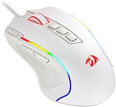 M612 Predator RGB Gaming Mouse, 8000 DPI Wired Optical Mouse with 11 Programmable Buttons & 5 Backlit Modes, Software Supports DIY Keybinds Rapid Fire Button, White