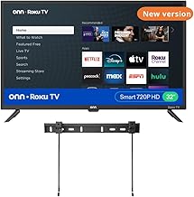 32-inch Roku Smart TV LED + Free Wall Mount with Wi-Fi Connectivity and Mobile App | Flat Screen TV Compatible with Apple Home Kit | Alexa and Google Assistant (Renewed)