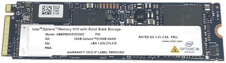 Optane Memory H10 32GB with SSD Solid State Storage 512GB HBRPEKNX0202A M.2 2280 NVMe PCIe Gen3 x4