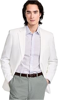 Mens Modern fit Sport Coat Blazer 36 S White Solid Stretch Linen