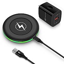 Wireless Charger Fast Charging Pad for Samsung Galaxy S26 Ultra/S26 Plus/S25/S24FE/S23+/S22/S21/S20/S10, Wireless Phone Charger for Android iPhone 17/16e/15/14/13 Pro, Google Pixel 10 with QC Adatper