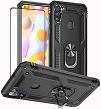 Galaxy A11 Phone Case, Samsung A11 Phone Case with Screen Protector, Military Grade Protective Cases with Ring for Samsung Galaxy A11 (Black)