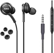 ElloGear OEM Earbuds Stereo Headphones for Samsung Galaxy S10 S10e Plus A31 A71 Cable - Designed by AKG - with Microphone and Volume Buttons (Black)