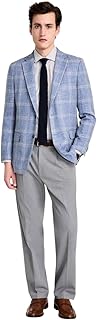 Mens Modern fit Sport Coat Blazer 40 R Blue Plaid Stretch