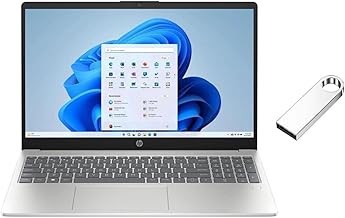 15.6 inch FHD Laptop | Intel Core i3-N305 Processor | Intel UHD Graphics| Fingerprint | Silver | 8GB RAM | 256GB SSD | Windows 11 Home | Bundle with 64GB USB Flash Drive