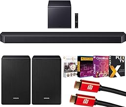 Q Series Soundbar HW-Q900F 7.1.2 ch Subwoofer (2025) Q-Symphony Bundle with SWA-9500S Wireless Rear Speakers, Tech Smart USA Premiere Movies Streaming and 2X 4K HDMI Cable