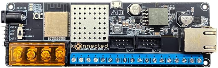 12-Zone Wired Smart Alarm Panel - Konnected Alarm Panel Pro Conversion Kit - Make Wired Alarm System Smart - SmartThings, Alexa - No Batteries or Monthly Subscription - Wi-Fi & Ethernet Connection