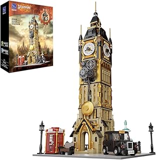 PANTASY Architecture Big Ben Building Set - Steampunk Clock Tower Construction Kit for Adults and Teens, Famous Landmarks London Model, Collectible Building Bricks Toys