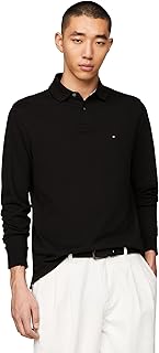 Men's Long Sleeve Polo Shirts in Regular Fit with Stretch and Organic Pique Cotton