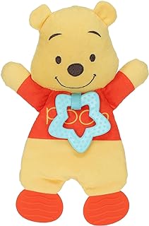 Disney Baby Winnie The Pooh Sensory Blanky with Crinkle and Teether Feet for Infant Baby Boys and Girls