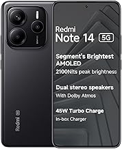 Redmi Note 14 5G + LTE (for Tmobile Mint Tello Global) (256GB + 8GB) 6.67" NFC 120Hz 108MP AI Triple Cam Unlocked Model 24094RAD4G Dual Sim (Midnight Black)
