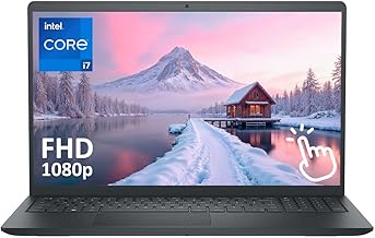 Touchscreen 15.6" Business Laptop Computer, Intel Core i7-1355U Processor, 12GB RAM 512GB Storage (256GB SSD+256GB External), FHD Display, Windows 11 Pro, Black