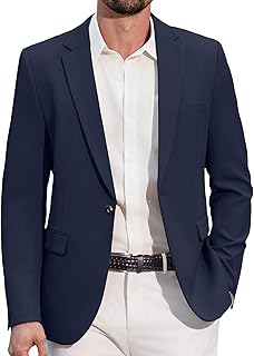 Men's Casual Blazer Slim Fit Lightweight Sport Coats One Button Suit Jacket Dress Blazer Jackets