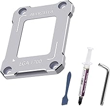 Anti-Bending Contact Frame Retrofit Kit for Intel 12th/13th/14th Gen CPUs, CNC Aluminum CPU Buckle, Compatible with LGA 1700 Socket Motherboards (with 2g 5.15W/MK CPU Thermal) (Silvery)