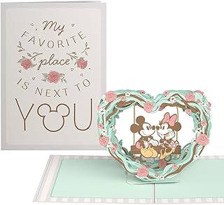 Lovepop Love Disney's Mickey & Minnie Mouse Pop-Up Card for Her and Him - 3D Greeting Cards for Men, Women - My Favorite Place Is Next to You - 5" x 7" Card - Blank Notecard & Envelope Included