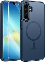FNTCASE for Galaxy A26 5G Phone Case: Magnetic Matte Translucent Military Grade Drop Protection Cell Phone Cover - Slim Rugged Durable Shockproof Protective for Samsung A26 Cases - Blue