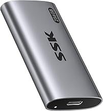 256GB SSD External Hard Drive, Portable SSD Up to 550MB/s Fast Solid State Drives, External Drive USB 3.2 Gen2 for iPhone 15/Pro, Windows, Mac, Android with LED Light, Trim, SMART Supported