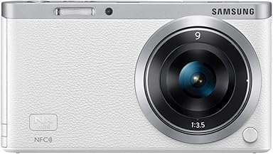 NX Mini 20.5MP CMOS Smart WiFi & NFC Mirrorless Digital Camera with 9mm Lens and 3" Flip Up LCD Touch Screen (White)