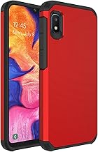 for Galaxy A10E Case, Shock Absorption Hybrid Double Layer Rubber Case Full-Body Protective Case Cover for Samsung Galaxy A10E (Red)