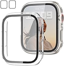 2 Pack Case with Tempered Glass Screen Protector for Apple Watch Series 3/2/1 38mm,JZK Slim Guard Bumper Full Coverage Hard PC Protective Cover HD Ultra-Thin Cover for iWatch 38mm,Clear+Clear