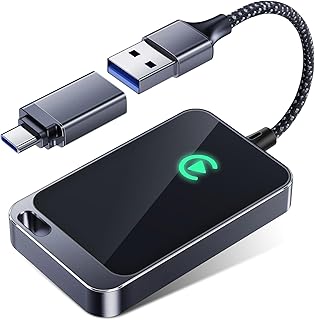Wireless CarPlay Adapter for Apple - Stable Fast Connection for Convert Factory Wired to Wireless CarPlay Dongle Cars for iPhone - No Latency from iOS 10+ to Screen w/USB C (Deep Gary)