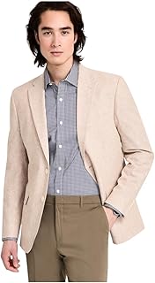 Mens Modern fit Sport Coat Blazer 38 R Beige Solid Stretch