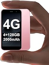 Mini Phone 4G Unlocked Mini Smartphone 4GB+128GB World's Smallest 2000mAh Battery HD Touch Screen Compact Mobile Phone for Kids & Students Cell Phone with Dual SIM Face ID GPS Pink