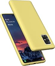 Designed for Galaxy A71 5G Case, Liquid Silicone Gel Rubber Shockproof Case Soft Microfiber Cloth Lining Cushion Compatible with Galaxy A71 5G 6.7 inch (Yellow)