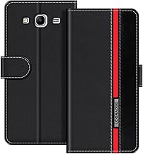 Leather Phone Case Compatible with Samsung Galaxy Mega 5.8 I9150 Flip Wallet Cover with Magnetic Closure, Kickstand & Card Holders, Shockproof Protection (Black)