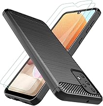 Osophter for Galaxy A32 4G Case,Samsung A32 4G Case with Screen Protector Shock-Absorption Flexible TPU Rubber Protective Cell Phone Cover for Samsung Galaxy A32 4G 6.4"(Black)