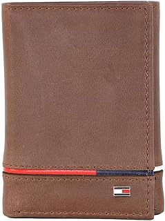 Men's Leather Leif RFID Trifold Wallet with Double ID, Brown