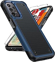 for Galaxy-A23-5G-Phone Case: Samsung A13/A23/A32 5G Case with Screen Protector, Dual Layer Rugged Shockproof Hard PC Resilient Shock Absorb Cell Covers Case for A32/A13/A23 5G Teléfonos, Blue