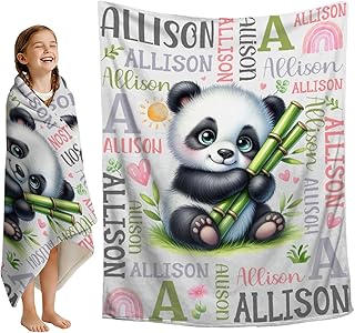 Panda Custom Baby Blanket - Personalized Panda Gifts for Boys Girls - Ultra Soft & Plush & Cozy & Breathable Customized Flannel Throw Home Decor,30"x40" for Pets